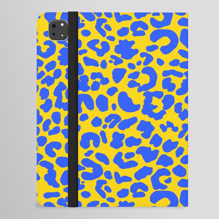 Yellow & Blue Leopard Print iPad Folio Case