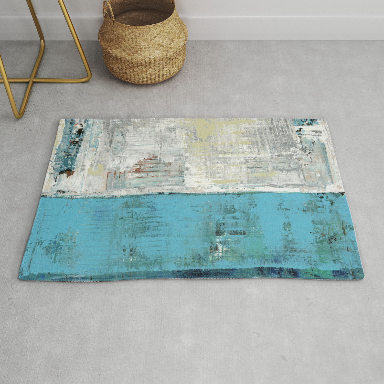 Fairbanks Abstract Light Blue White Rug By Shawnmcnulty Society6