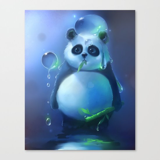 aqua panda Canvas Print