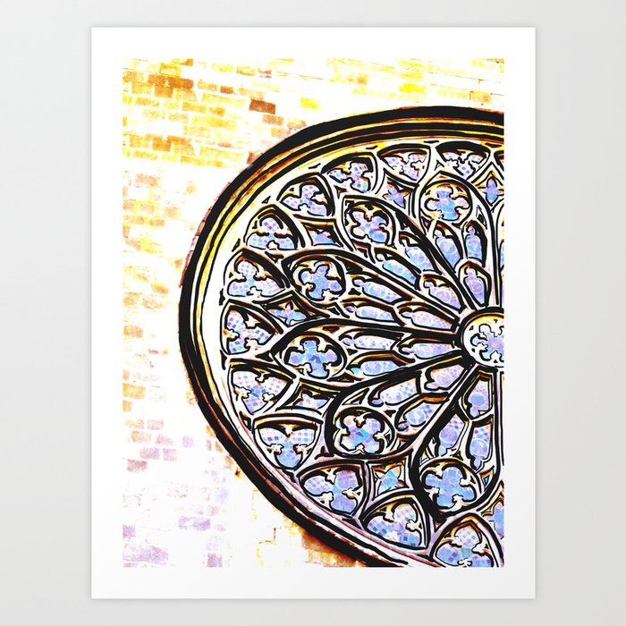 Gothic Rose Drawing Cathedral Barcelona Art Print By Vivvismak
