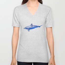 Beautiful Bottlenose Dolphin hunting fish in the Azores V Neck T Shirt