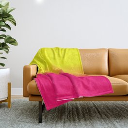 Neon Pink and Neon Yellow Ombré Shade Color Fade Throw Blanket
