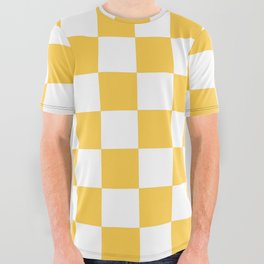 Checkered (Orange & White Pattern) All Over Graphic Tee