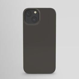 Dark Gray Brown Solid Color Pantone Beluga 19-0405 TCX Shades of Black Hues iPhone Case