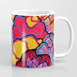 Growing Together  Coffee Mug | Wildflowers, Petals, Lines, Landscape, Blossoms, Environment, Colorful, Flowers, Vivid, Garden 