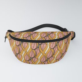 Retro Paper Leaves Yellow Fanny Pack
