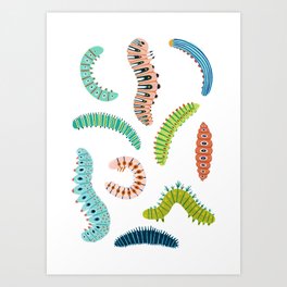 Chubby Caterpillars Art Print