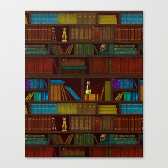 Dark Academia: Magic school library Canvas Print