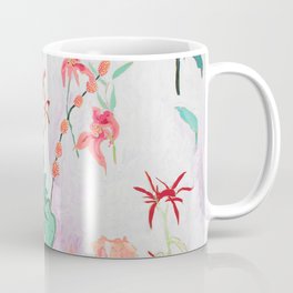 Abstract Jungle Floral on Pink and White Coffee Mug