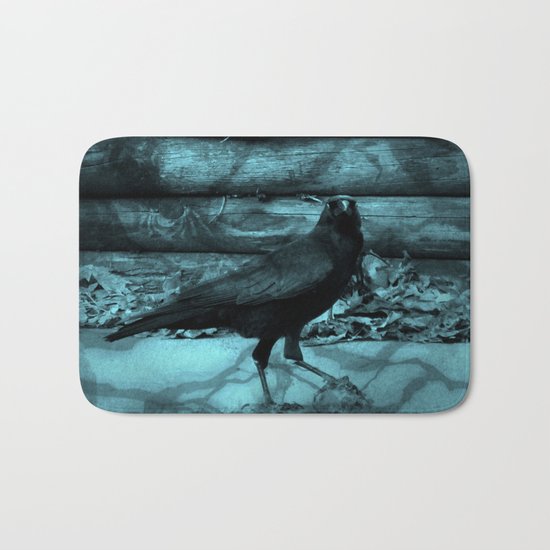 Blue Crow Shadows Bath Mat