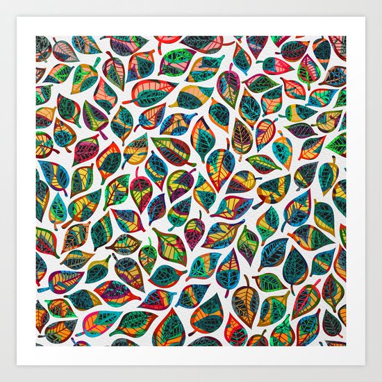 Multicolor Leaf Pattern 2 Art Print