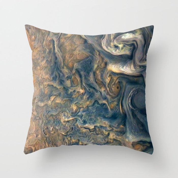 Surface of Jupiter Atmosphere Telescopic Photograph Throw Pillow