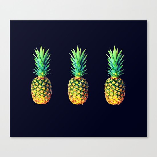 Night Knights Pineapples Canvas Print
