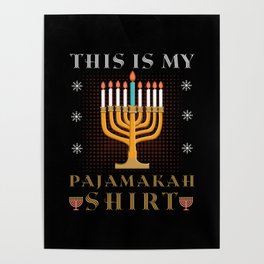 This My Pajamakah Menorah Ugly X-Mas 2021 Hanukkah Poster