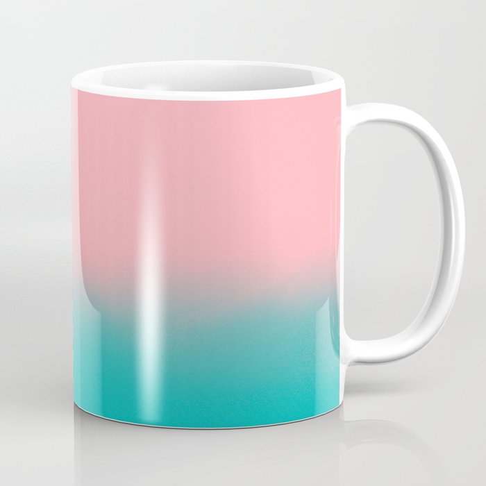 Modern abstract emerald green pink coral ombre Coffee Mug