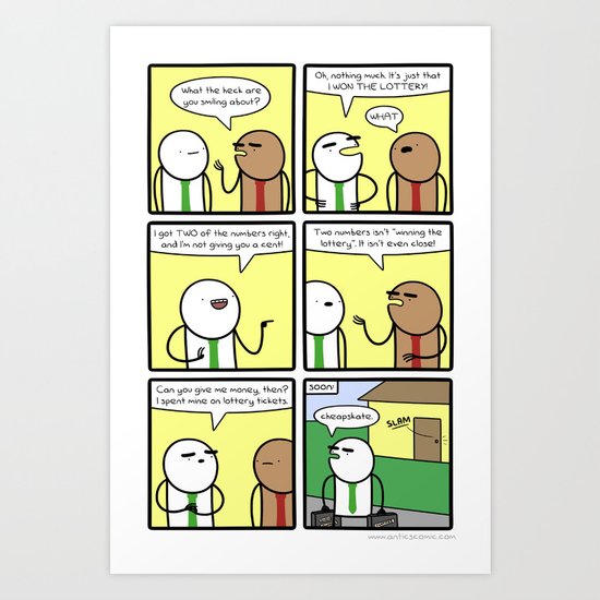Antics #284 - share and share alike Art Print
