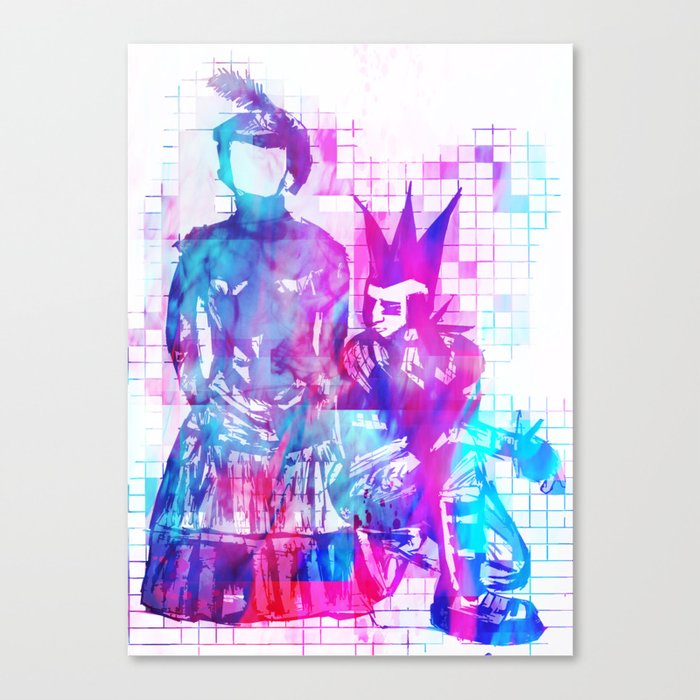 Cotton Candy Faceless Goth woman and punk dude Canvas Print