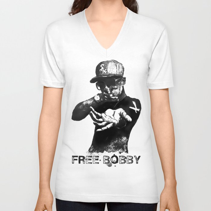 Free Bobby Shmurda Lithograph V Neck T Shirt
