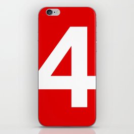 Number 4 (White & Red) iPhone Skin