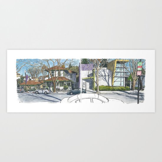 D Street Davis panorama Art Print
