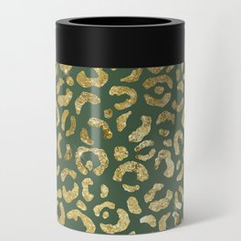 Green Glam Leopard Print 11 Can Cooler
