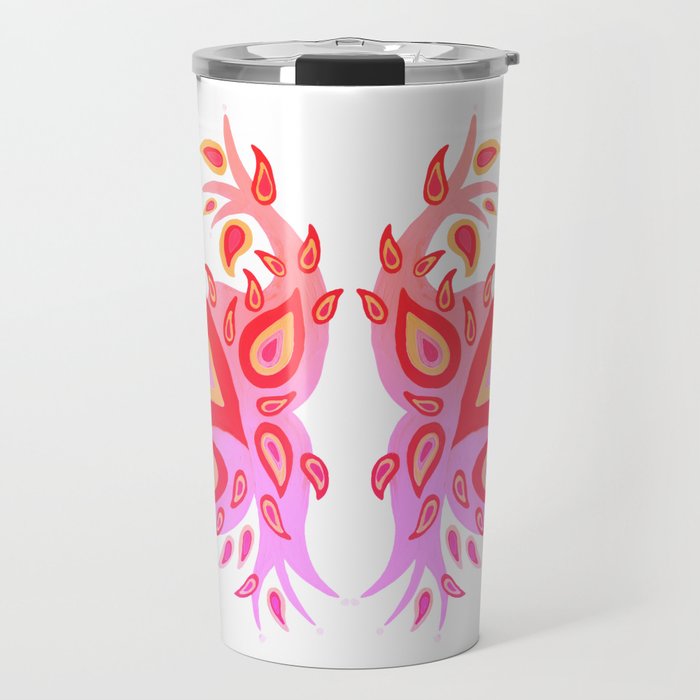 Peacock – Pink & Peach Ombré Palette Travel Mug