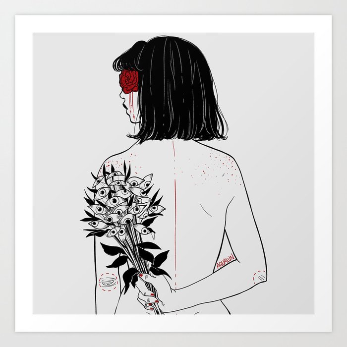 When her petals fall, they hit like bullets. Art Print