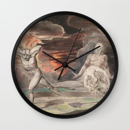 CAIN FLEEING FROM THE WRATH OF GOD - William Blake Wall Clock