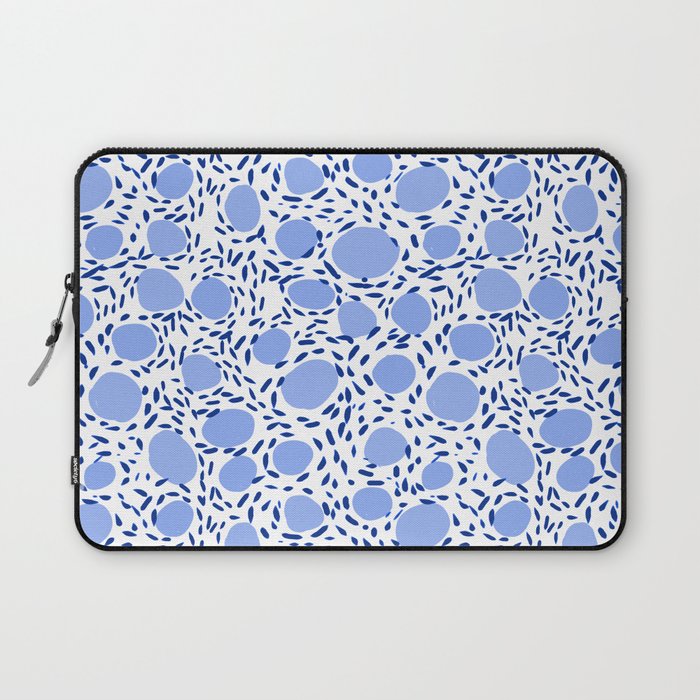 Pebbles cute pattern gender neutral dorm college abstract design minimal modern blue nature art Laptop Sleeve