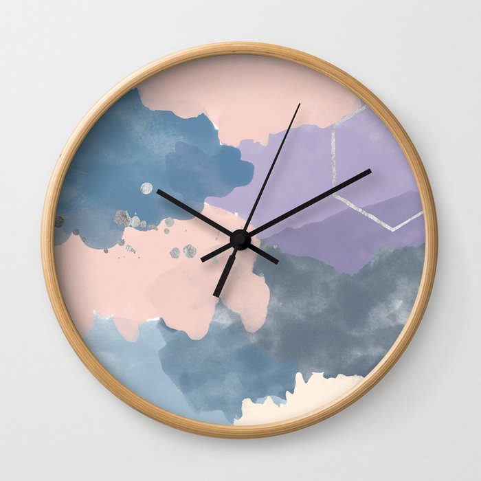 Abstract Pink Purple Blue Wall Clock