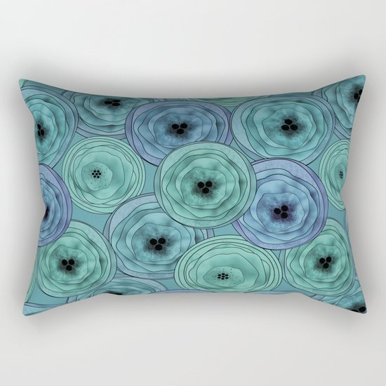 Abstract floral pattern Anemone. Rectangular Pillow