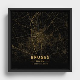 Bruges, Belgium - Gold Framed Canvas