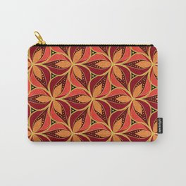 Gold Foil Three Petals Magenta Golden Dotted on Black Carry-All Pouch