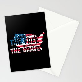 Land Of The Free Because Of The Brave Stationery Card