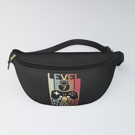 Level 7 unlocked in 2022 gamer 7th birthday gift Fanny Pack