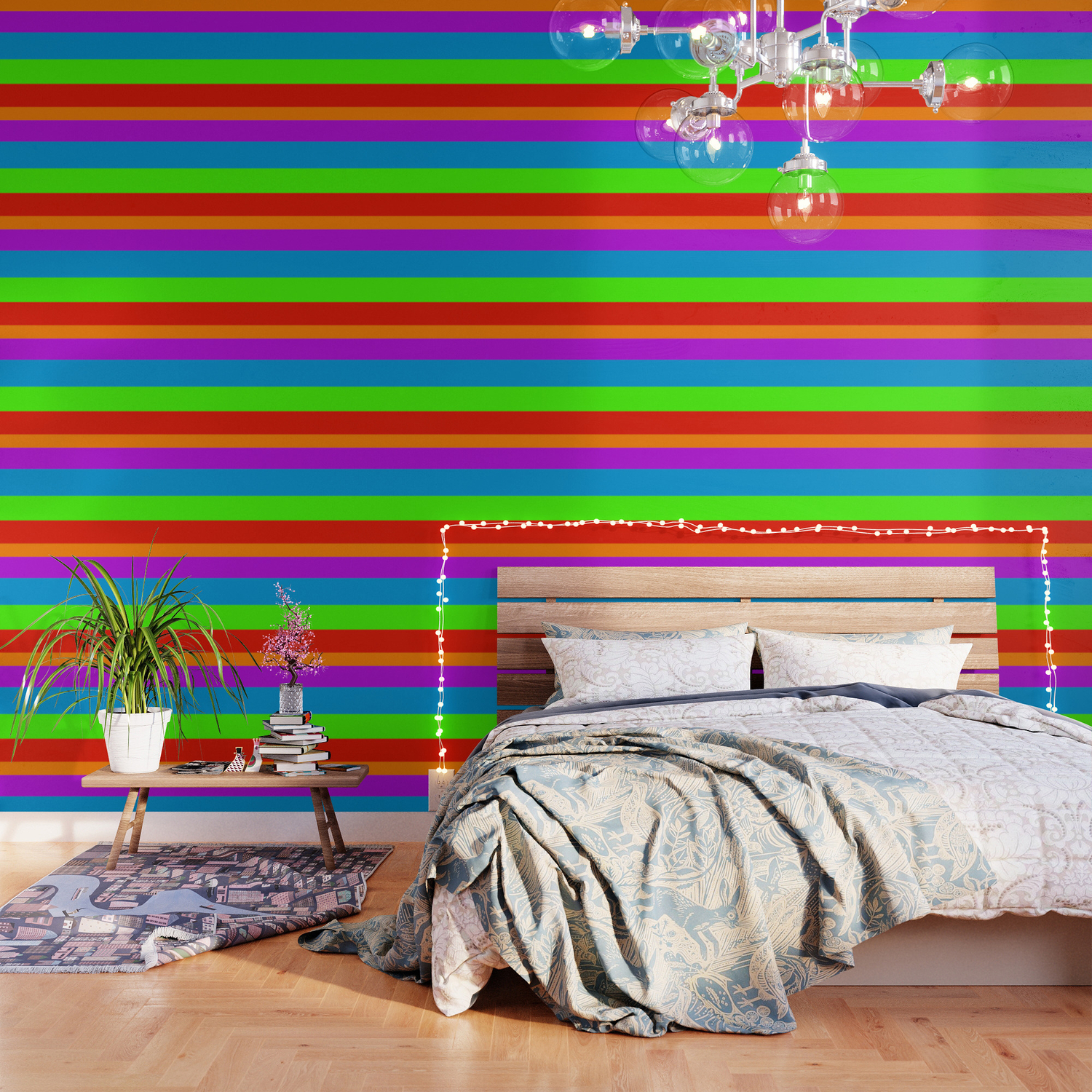 Fluorescent Rainbow 7 Colours Wallpaper By Cradoxcreative Society6