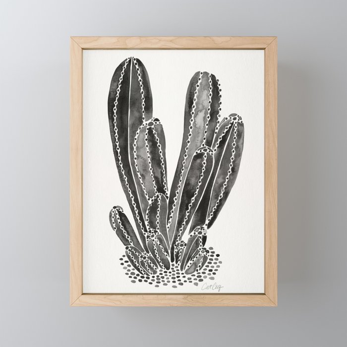 Cactus Cluster – Black Framed Mini Art Print