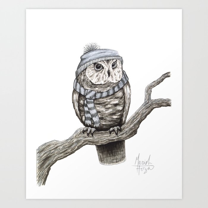Owl new arrivals print scarf