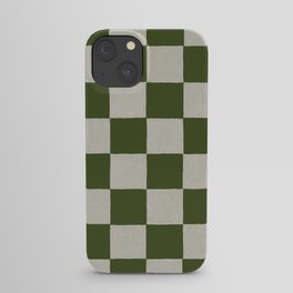 checkerboard hand-painted-olive iPhone Case