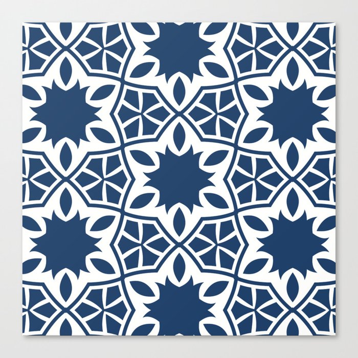 Epic Original Blue Moroccan Geometry Canvas Print