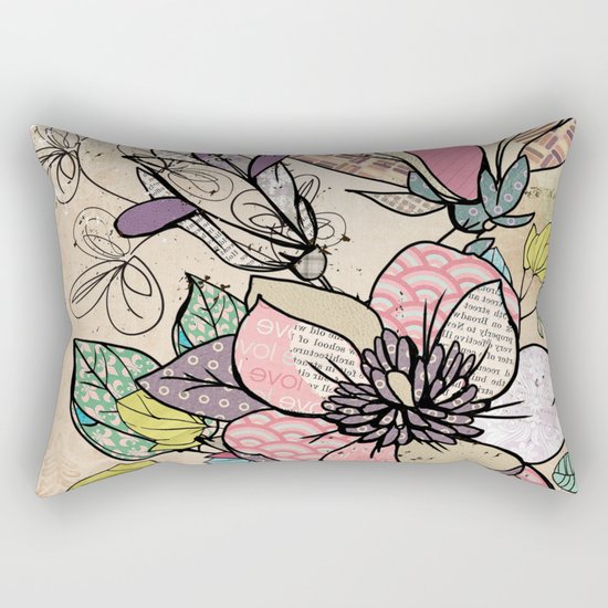 Paper Flowers #5 Rectangular Pillow