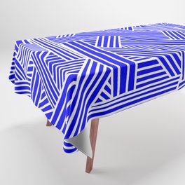 Sketchy Abstract (White & Blue Pattern) Tablecloth