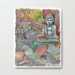 Sacred Spaces Metal Print | Zen, Painting, Watercolor, Yoga, Spaces, Retreat, Psychadelic, Sacred, Tranquil, Tropical 