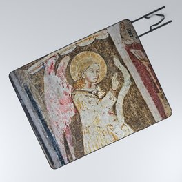 Angel Medieval Fresco Painting Picnic Blanket