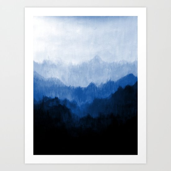Mists - Blue Art Print