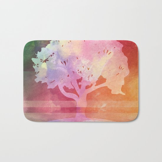Color Tree white Bath Mat