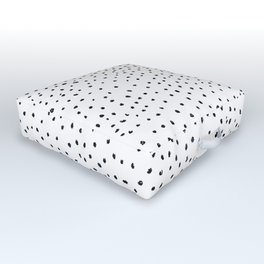 Dotted White & Black Outdoor Floor Cushion