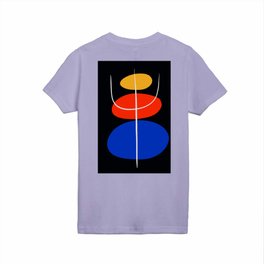 Abstract black minimal art with red yellow and blue Kids T Shirt