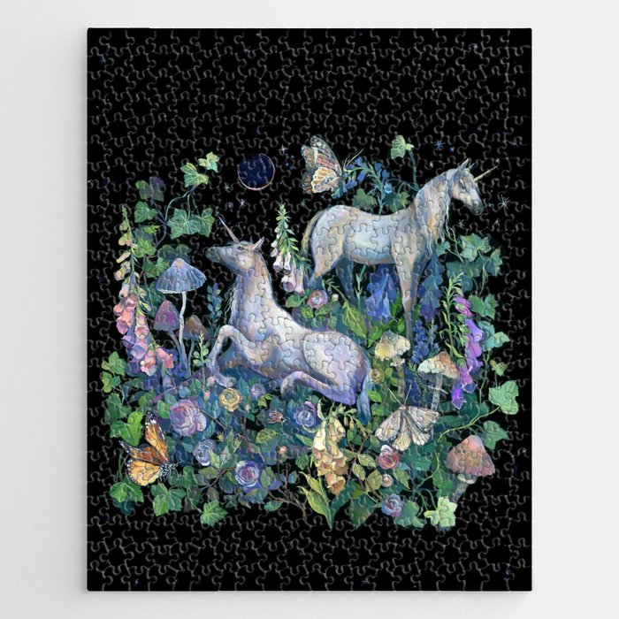 Unicorns Magical Rose Garden Jigsaw Puzzle