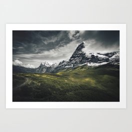 Dramatic mood with the Eiger Switzerland mountain | Landscape photography Art Print